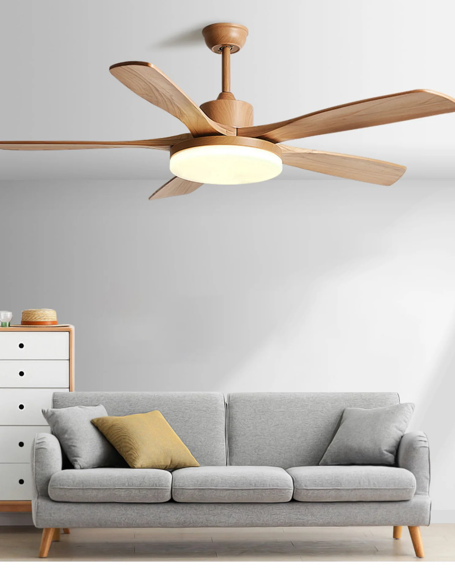 WOMO Modern Wood Ceiling Fan Lamp - WM5209 - Image 6