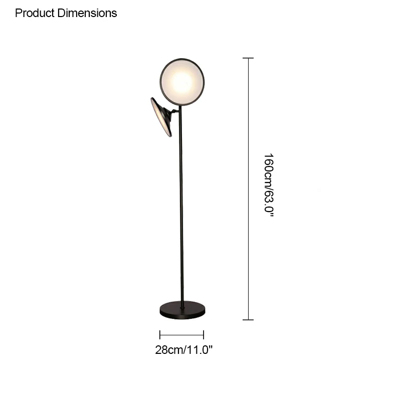 WOMO 2-bulb Moons Reading Floor Lamp-WM7076 - Image 15