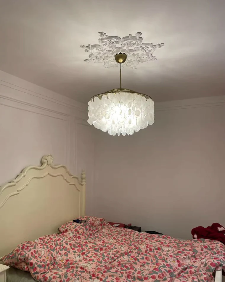 WOMO Tiered Capiz Round Chandelier-WM2346 - Image 14
