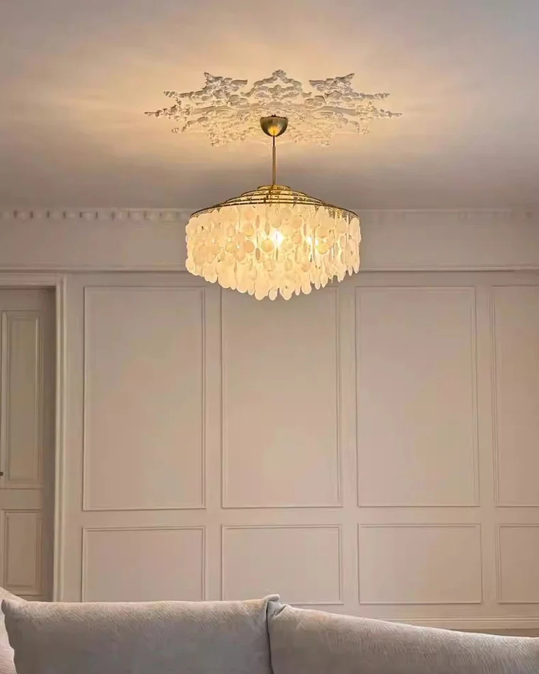 WOMO Tiered Capiz Round Chandelier-WM2346 - Image 15