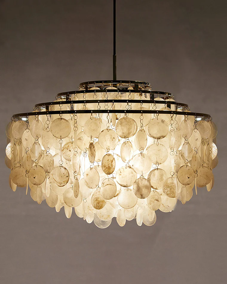 WOMO Tiered Capiz Round Chandelier-WM2346 - Image 19