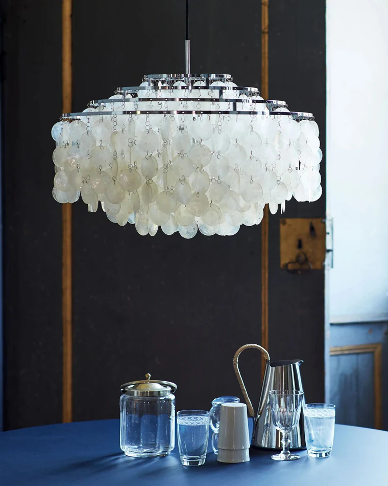 WOMO Tiered Capiz Round Chandelier-WM2346 - Image 2