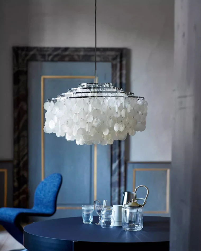WOMO Tiered Capiz Round Chandelier-WM2346 - Image 3