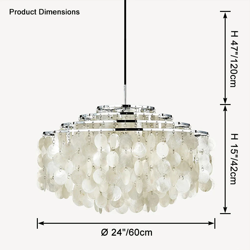 WOMO Tiered Capiz Round Chandelier-WM2346 - Image 34