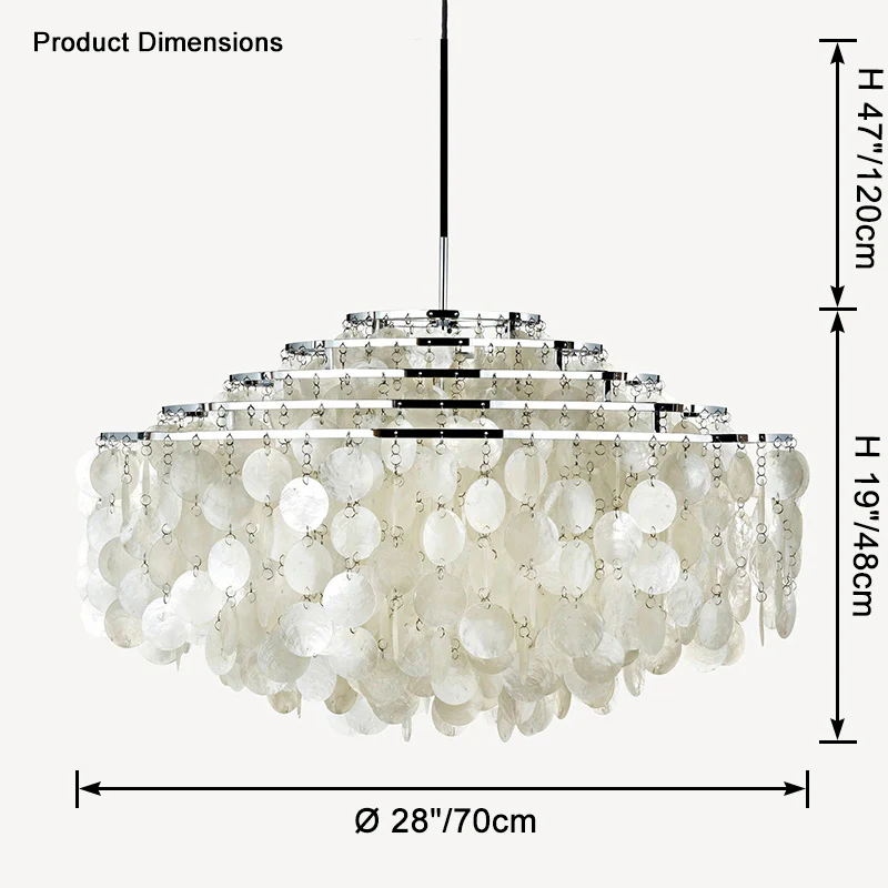 WOMO Tiered Capiz Round Chandelier-WM2346 - Image 36
