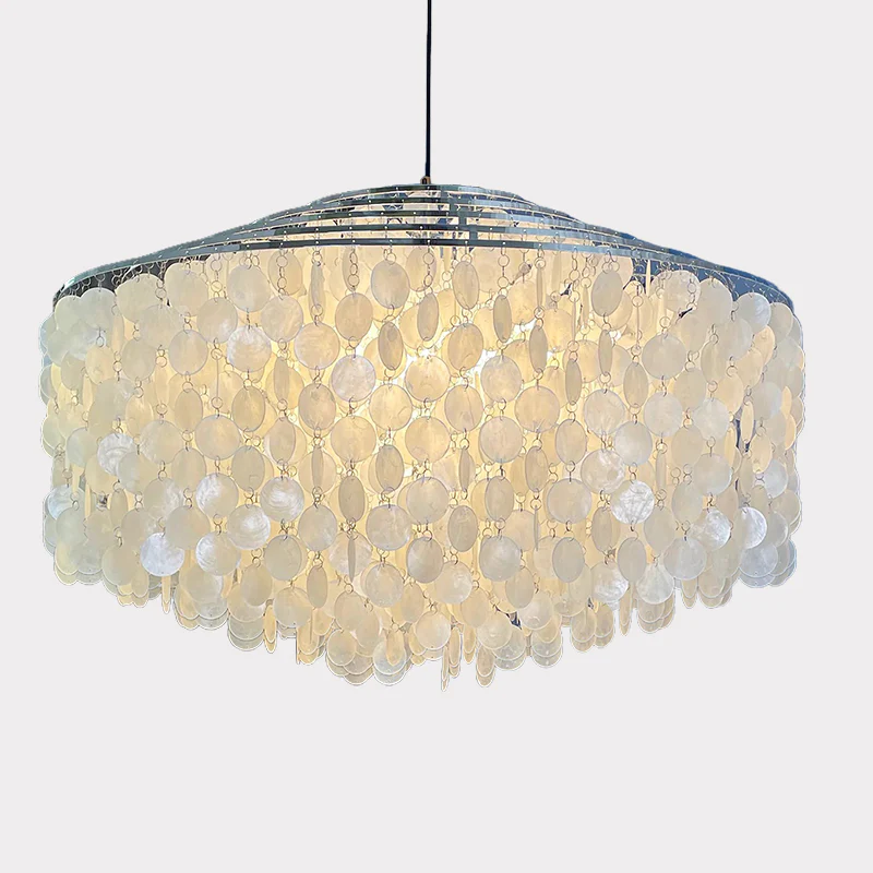 WOMO Tiered Capiz Round Chandelier-WM2346 - Image 37