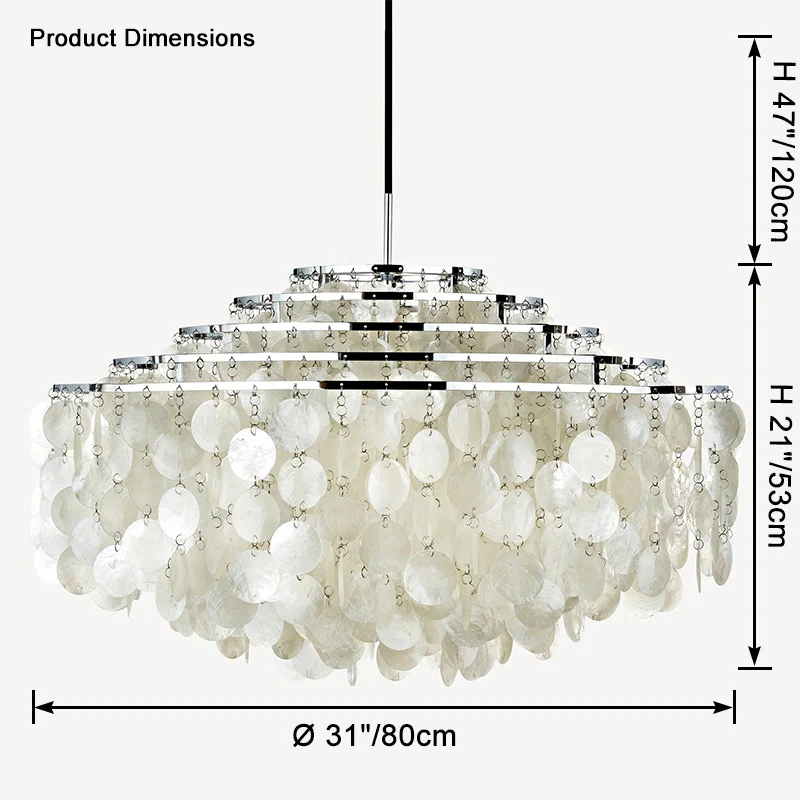 WOMO Tiered Capiz Round Chandelier-WM2346 - Image 38