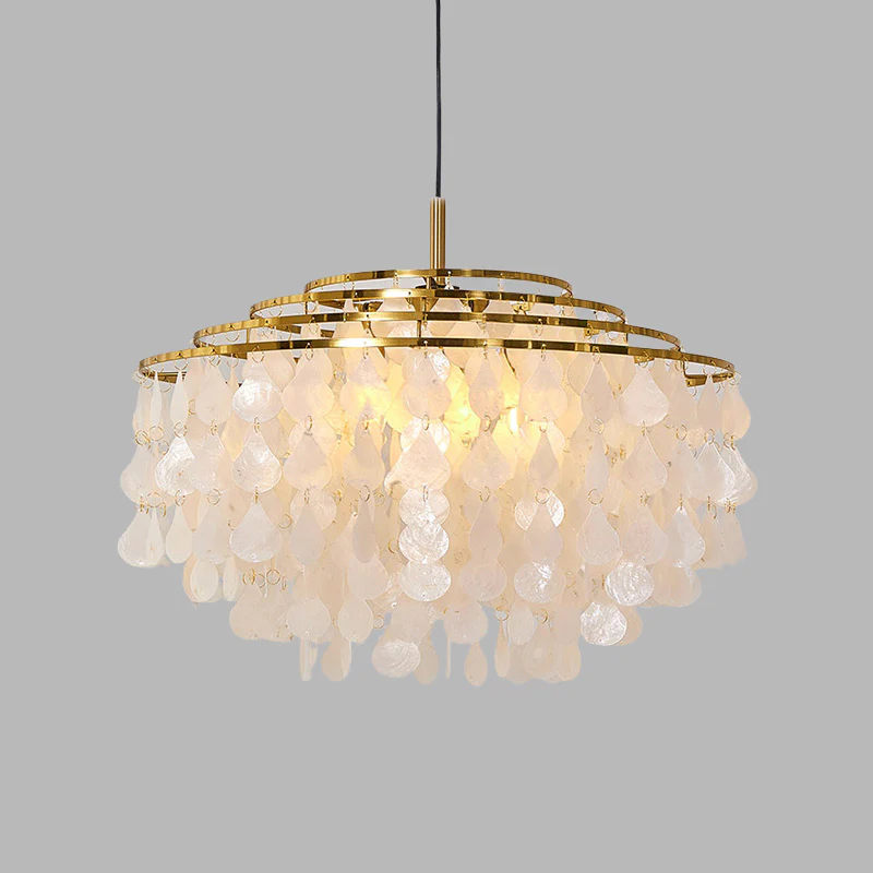 WOMO Tiered Capiz Round Chandelier-WM2346 - Image 39