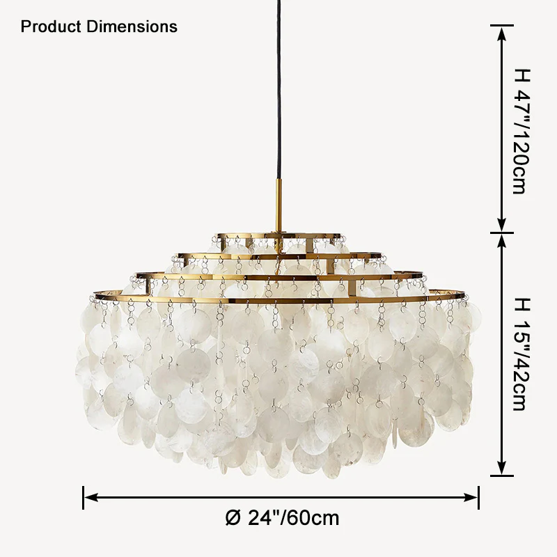 WOMO Tiered Capiz Round Chandelier-WM2346 - Image 40