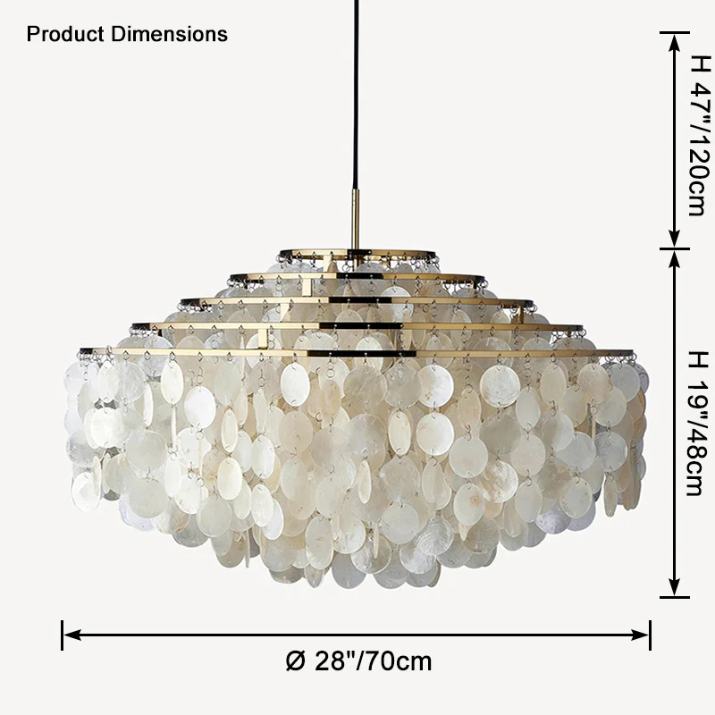 WOMO Tiered Capiz Round Chandelier-WM2346 - Image 42
