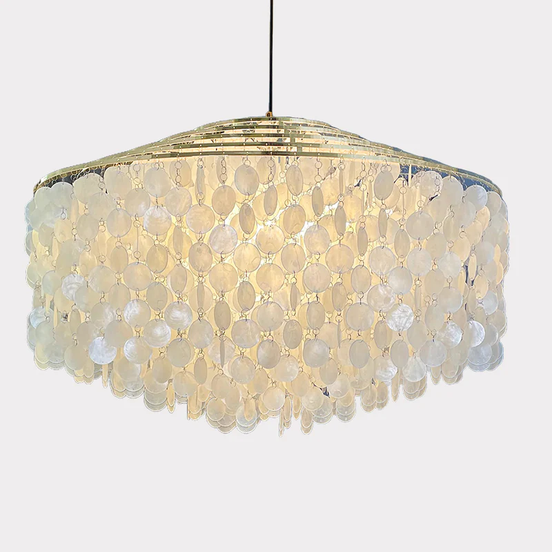WOMO Tiered Capiz Round Chandelier-WM2346 - Image 43