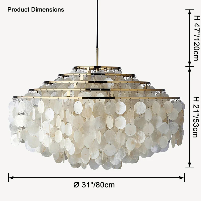 WOMO Tiered Capiz Round Chandelier-WM2346 - Image 44