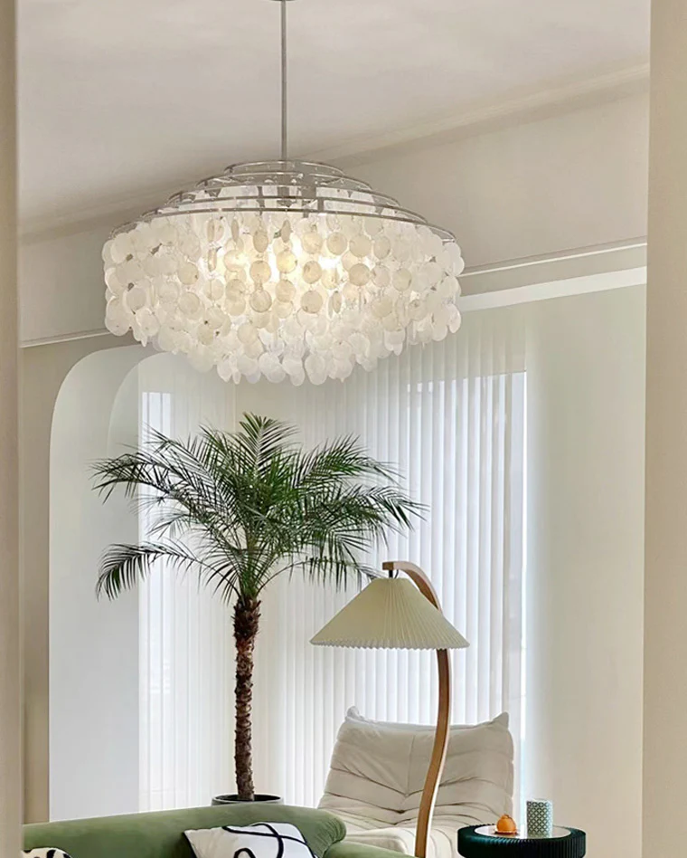 WOMO Tiered Capiz Round Chandelier-WM2346 - Image 6