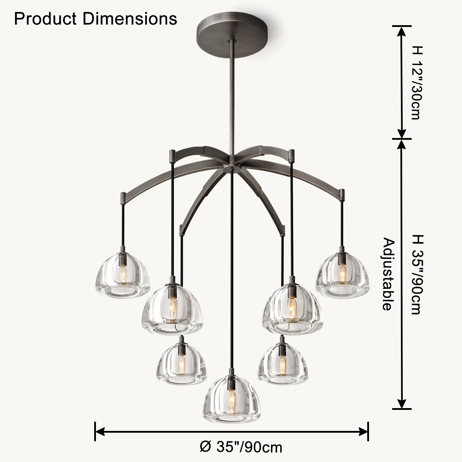 WOMO Multi Light Crystal Pendant Chandelier-WM2828 - Image 16