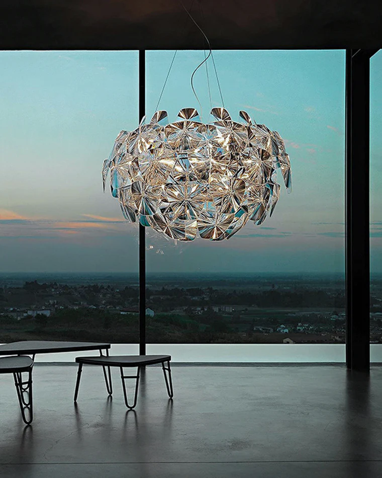 WOMO Mirrored Lucite Chandelier-WM2197 - Image 4