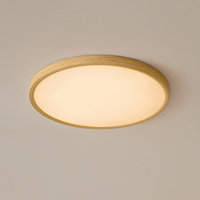 WOMO Oak Round Flat Flush Mount Ceiling Light-WM1206 - Image 12