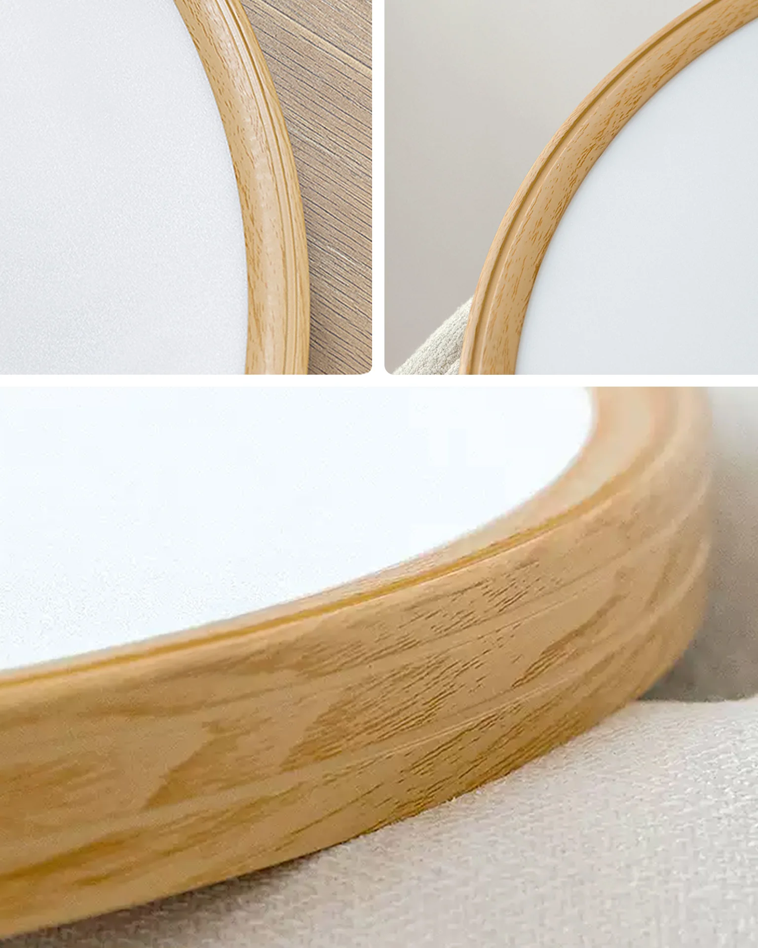 WOMO Oak Round Flat Flush Mount Ceiling Light-WM1206 - Image 9