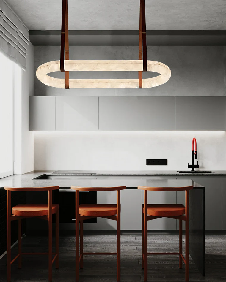 WOMO Oval Alabaster Chandelier-WM2871 - Image 4