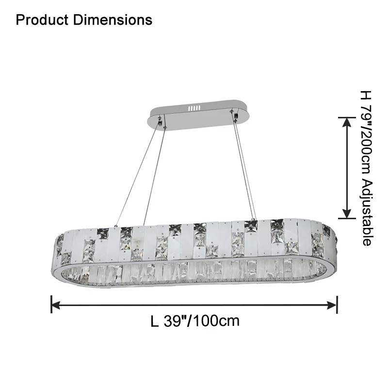 WOMO Oval Crystal Alabaster Chandelier-WM2739 - Image 12