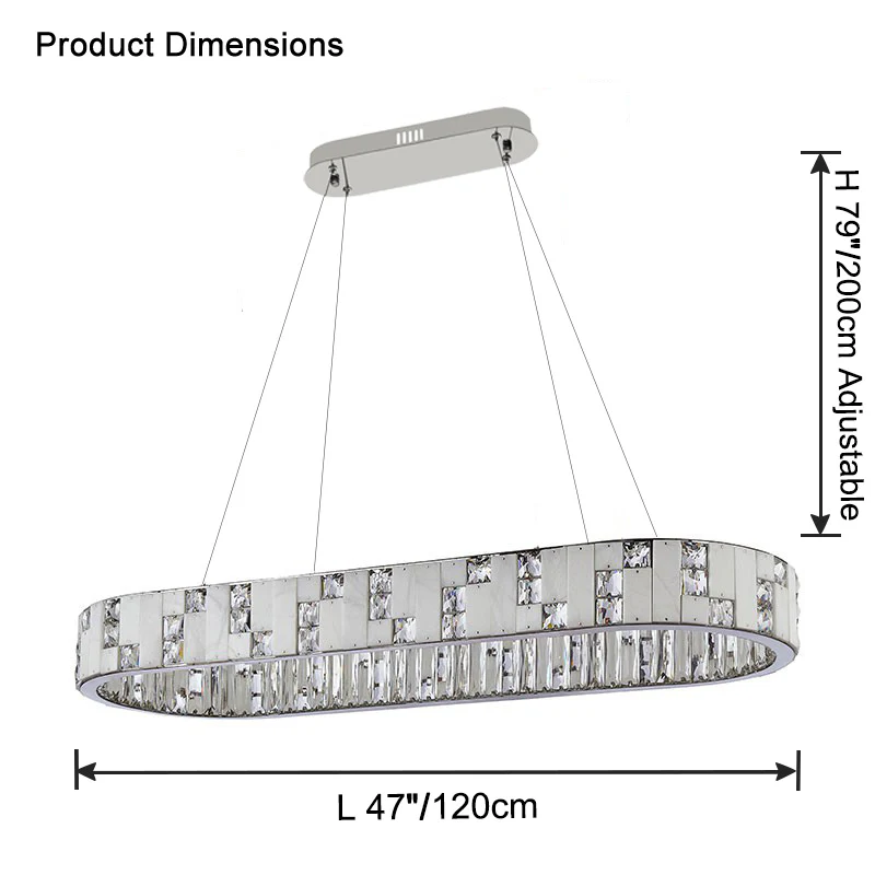 WOMO Oval Crystal Alabaster Chandelier-WM2739 - Image 14