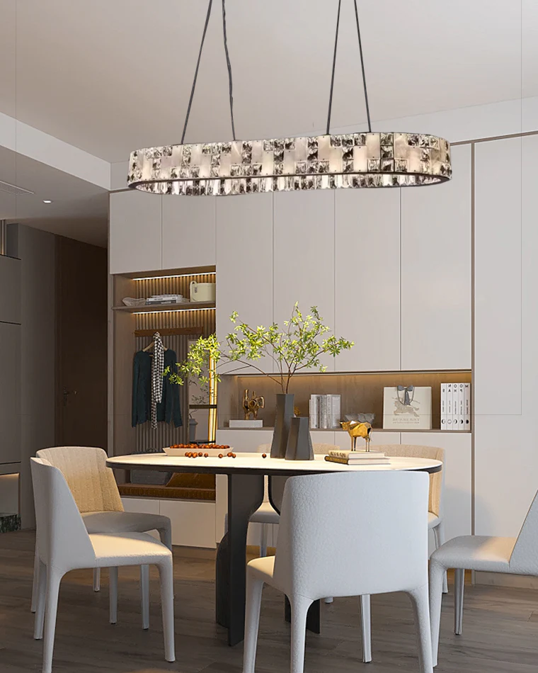 WOMO Oval Crystal Alabaster Chandelier-WM2739 - Image 4