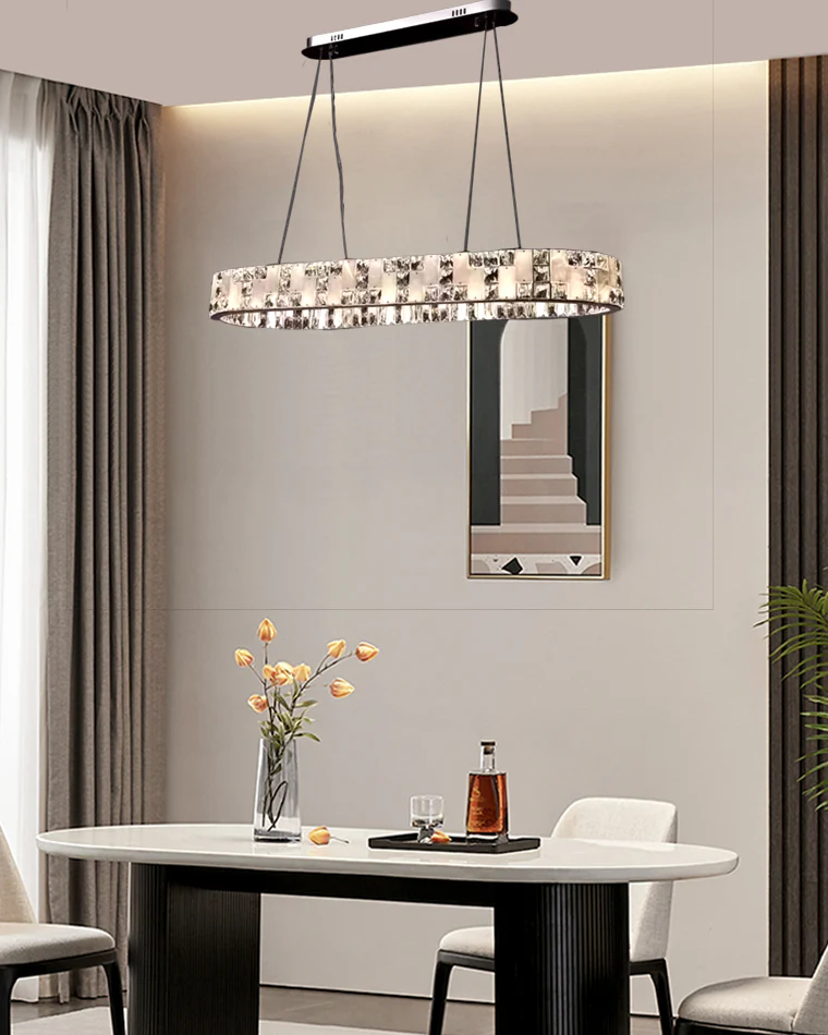 WOMO Oval Crystal Alabaster Chandelier-WM2739 - Image 5
