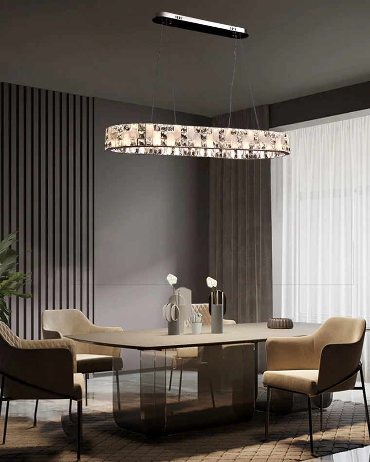 WOMO Oval Crystal Alabaster Chandelier-WM2739 - Image 6