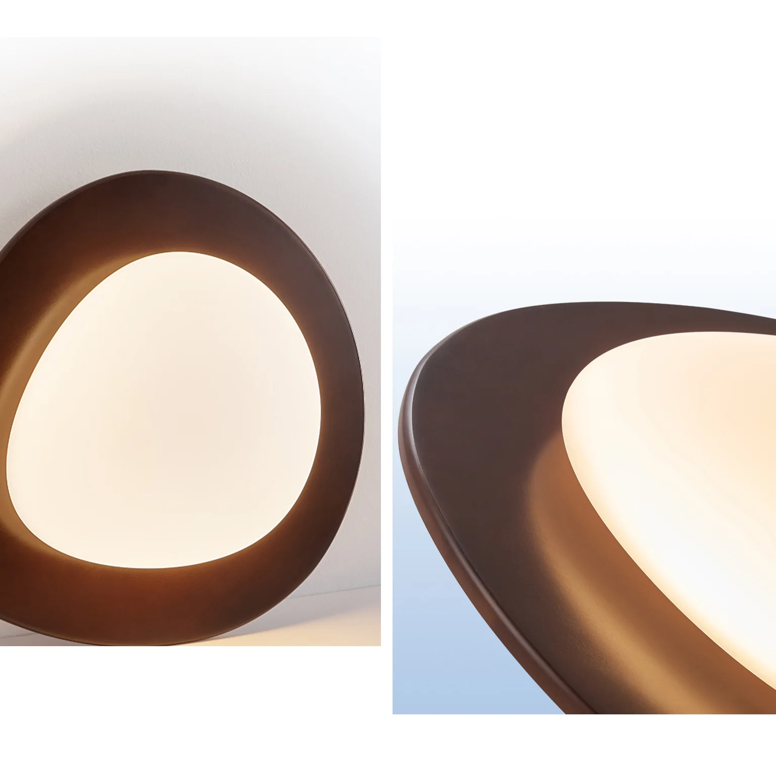 WOMO Oval Walnut Flush Mount Ceiling Light-WM1235 - Image 6