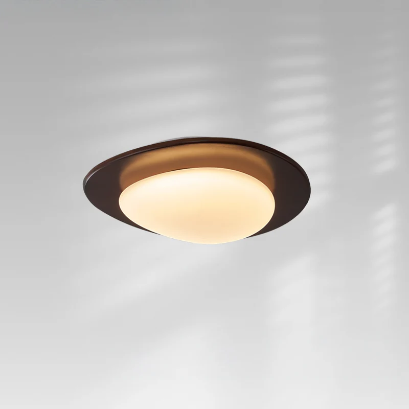 WOMO Oval Walnut Flush Mount Ceiling Light-WM1235 - Image 7