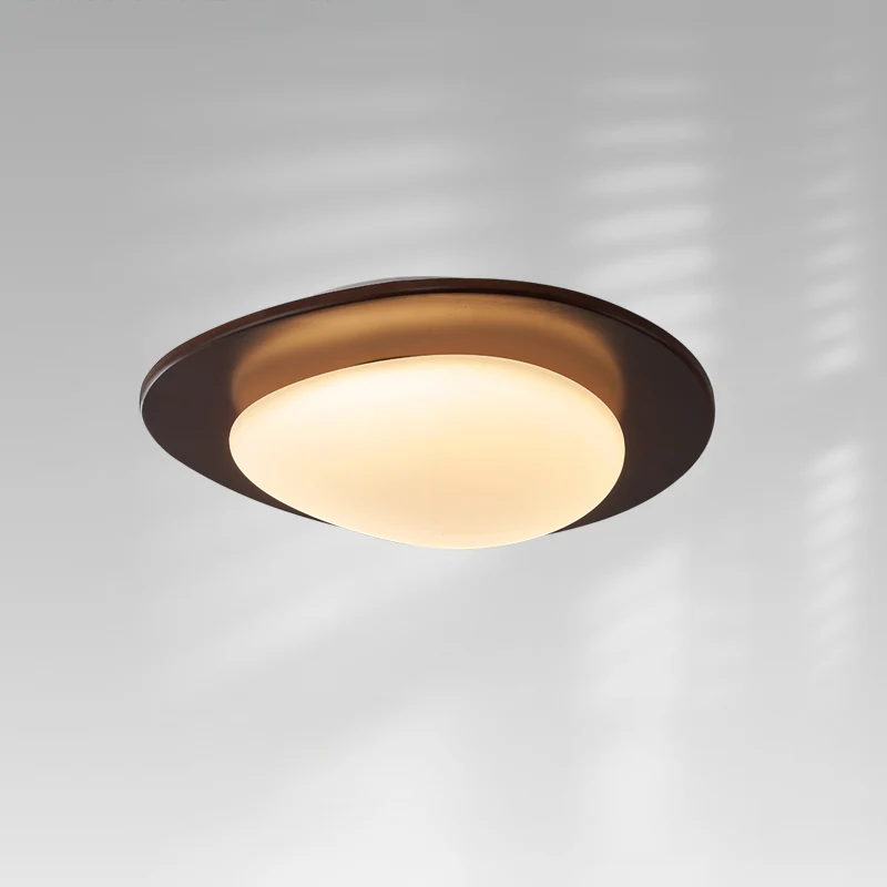 WOMO Oval Walnut Flush Mount Ceiling Light-WM1235 - Image 8
