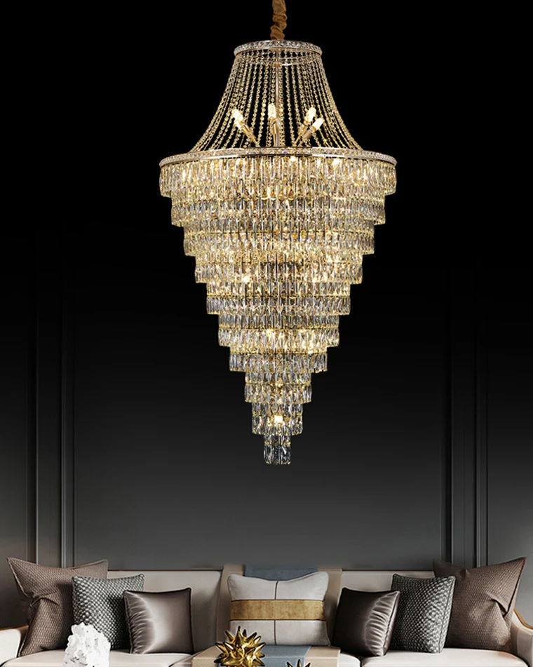 WOMO Oversized Gold Crystal Chandelier-WM2379 - Image 2