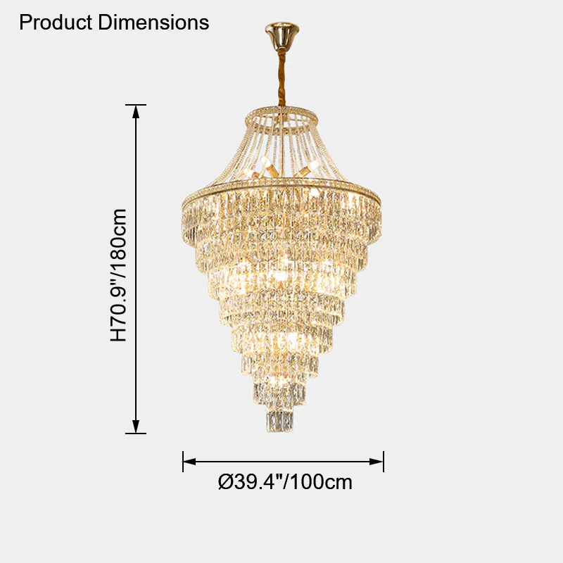 WOMO Oversized Gold Crystal Chandelier-WM2379 - Image 26