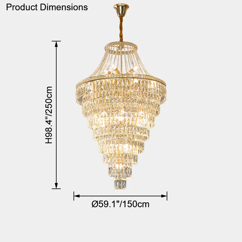 WOMO Oversized Gold Crystal Chandelier-WM2379 - Image 30