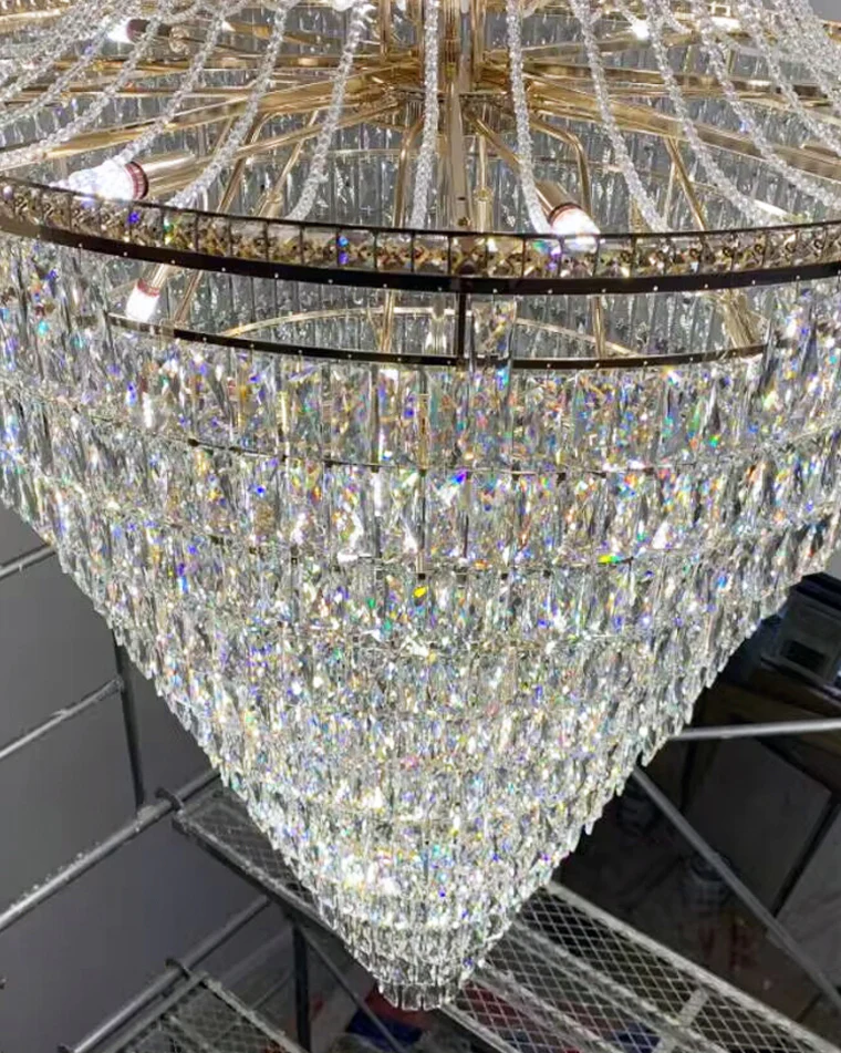 WOMO Oversized Gold Crystal Chandelier-WM2379 - Image 8