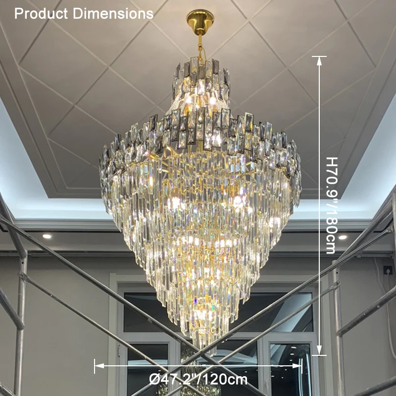 WOMO Massive Tiered Crystal Chandelier-WM2380 - Image 32