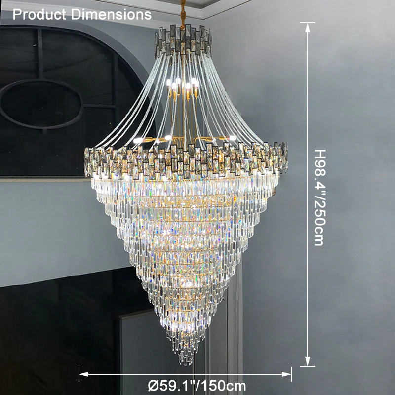 WOMO Massive Tiered Crystal Chandelier-WM2380 - Image 34