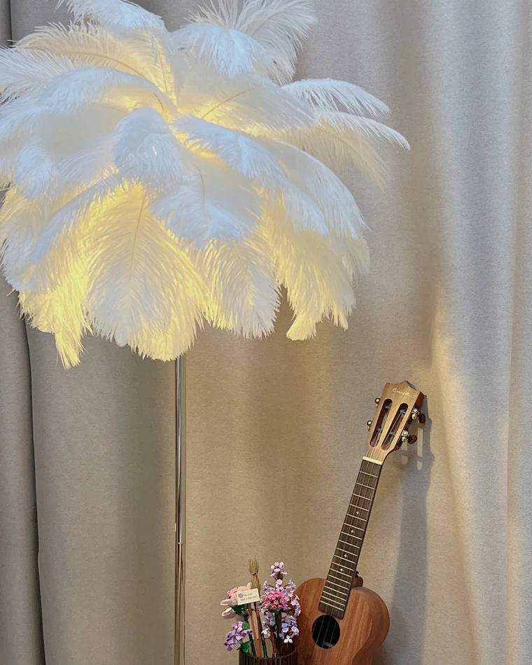WOMO Feather Palm Tree Floor Lamp with Tray-WM7052 - Image 12