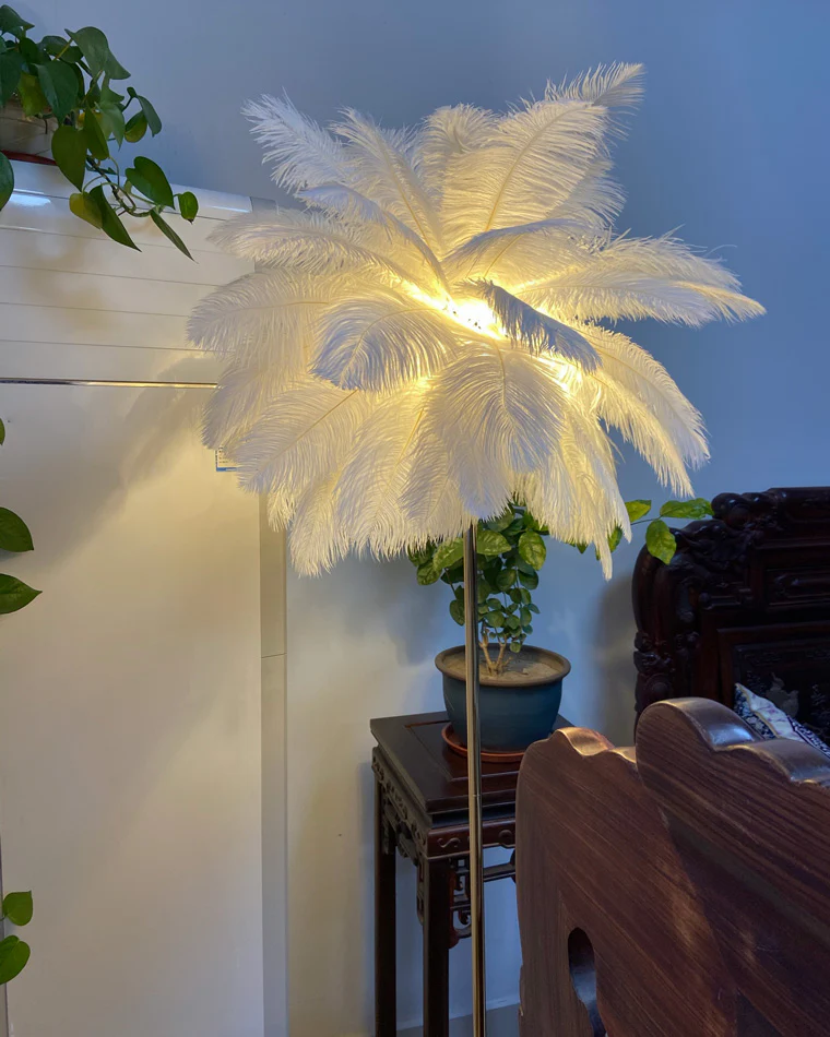 WOMO Feather Palm Tree Floor Lamp with Tray-WM7052 - Image 17