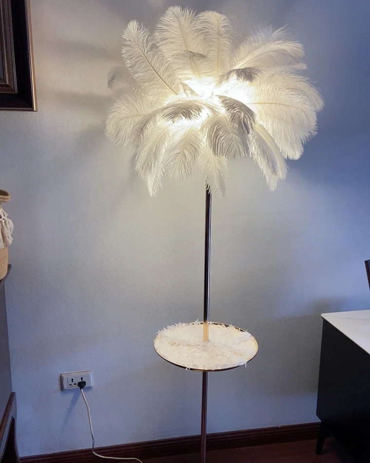 WOMO Feather Palm Tree Floor Lamp with Tray-WM7052 - Image 18