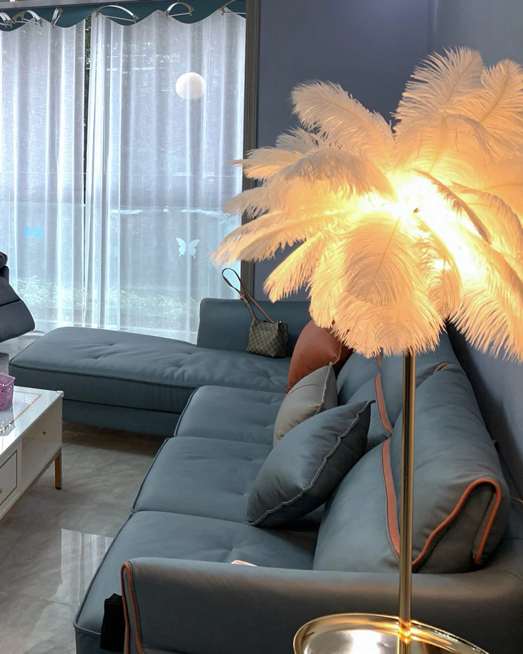 WOMO Feather Palm Tree Floor Lamp with Tray-WM7052 - Image 25