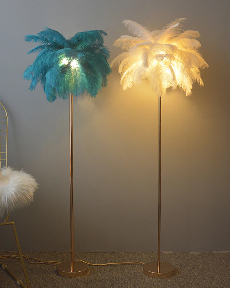 WOMO Feather Palm Tree Floor Lamp with Tray-WM7052 - Image 56