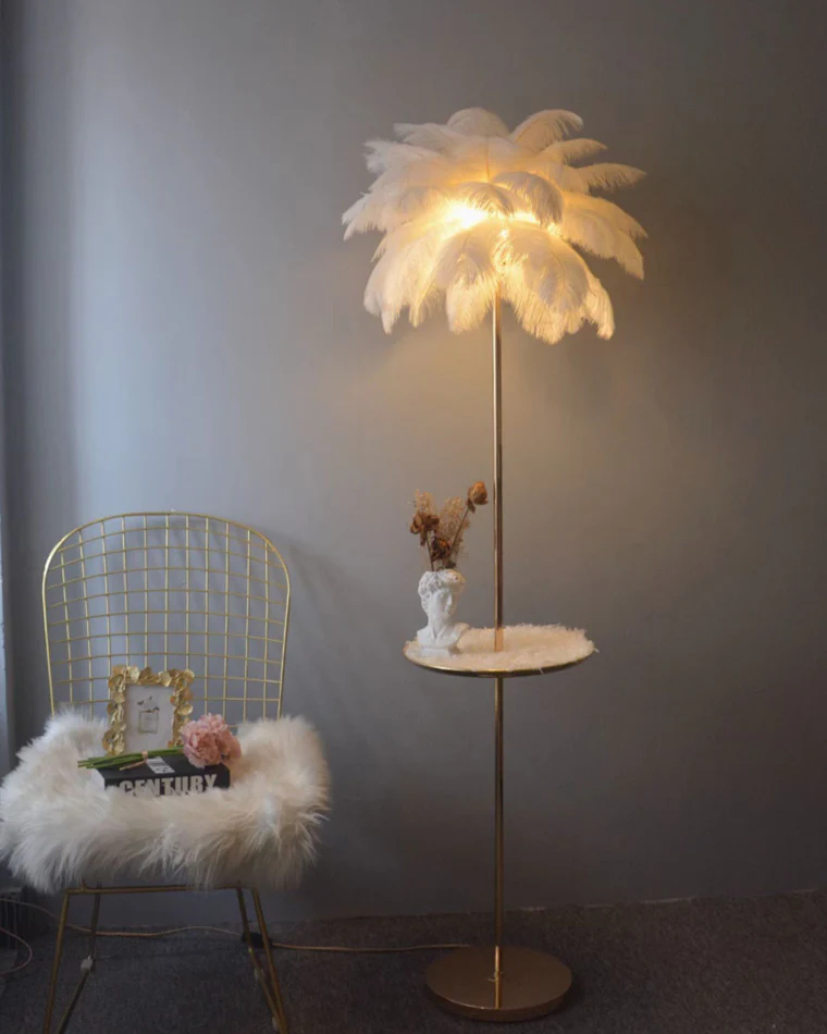 WOMO Feather Palm Tree Floor Lamp with Tray-WM7052 - Image 58