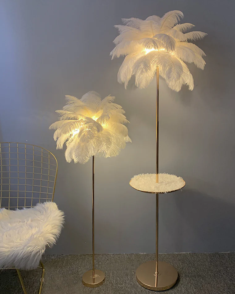 WOMO Feather Palm Tree Floor Lamp with Tray-WM7052 - Image 66