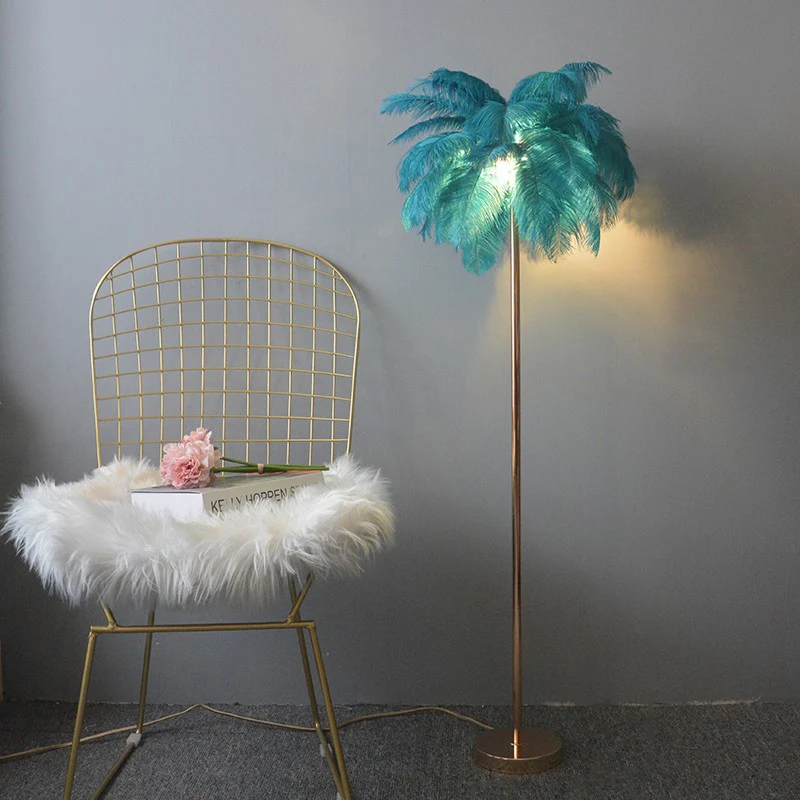 WOMO Feather Palm Tree Floor Lamp with Tray-WM7052 - Image 81