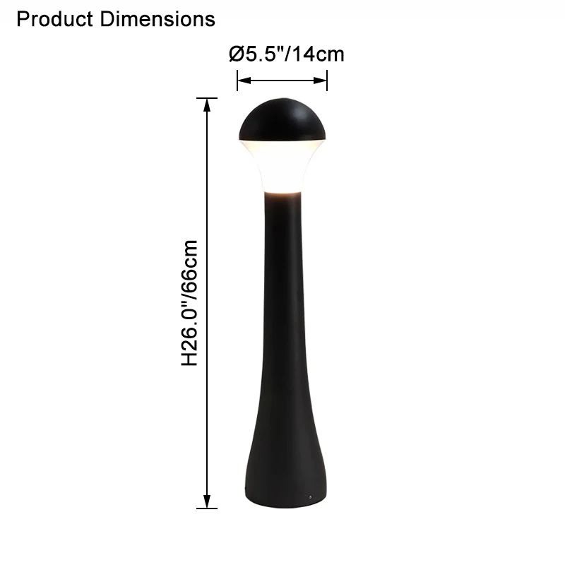 WOMO Mushroom Pathway Bollard Light-WM9112 - Image 24