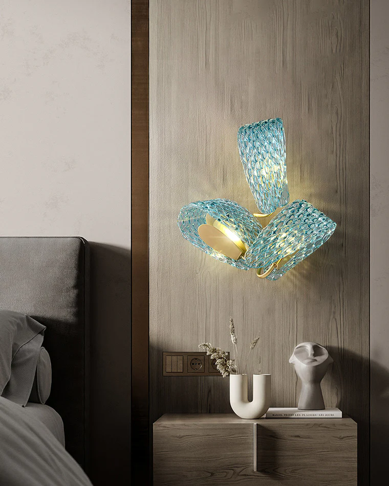 WOMO Peacock Art Glass Wall Sconce-WM6095 - Image 3