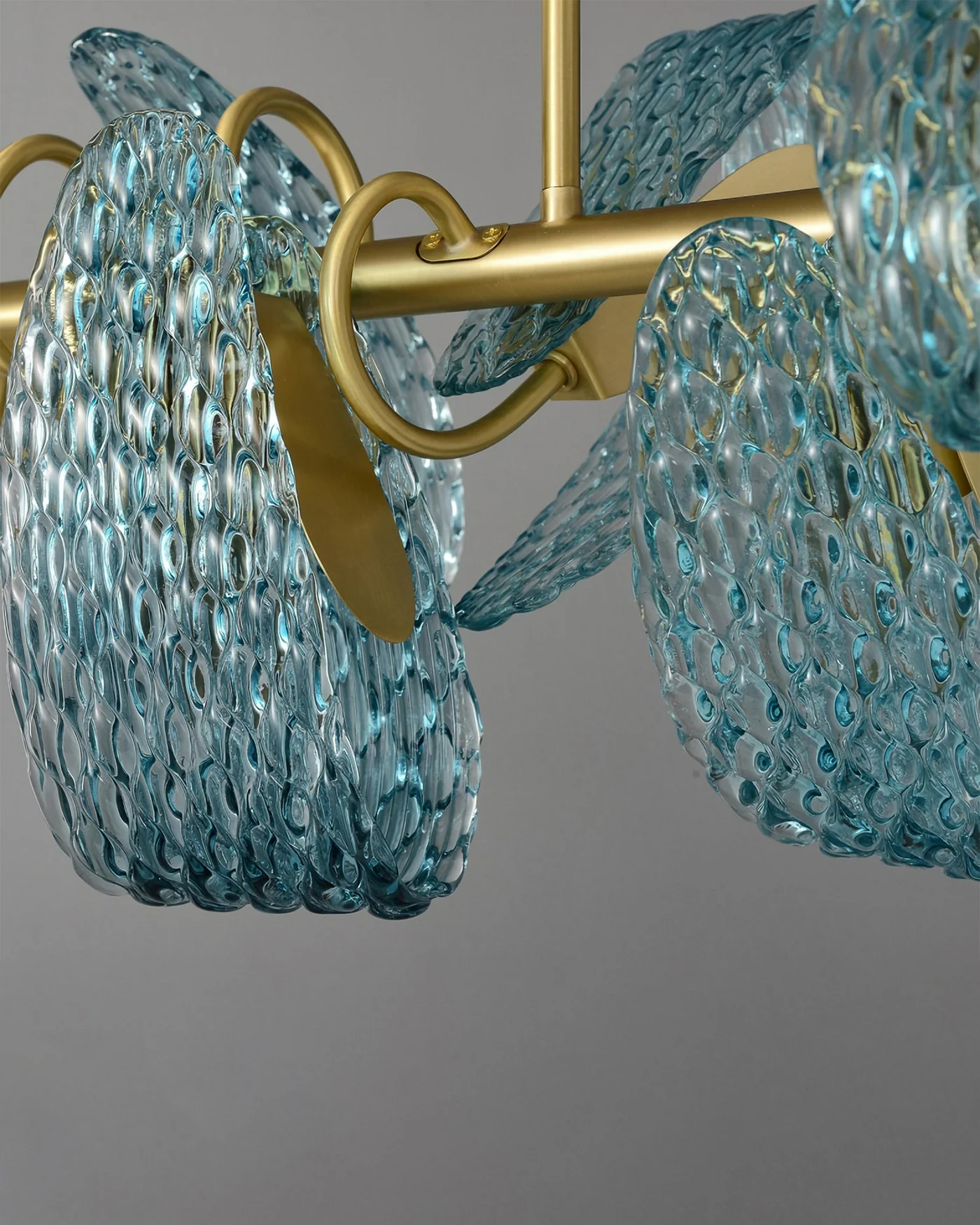 WOMO Peacock Blue Art Glass Linear Chandelier-WM2213c - Image 17