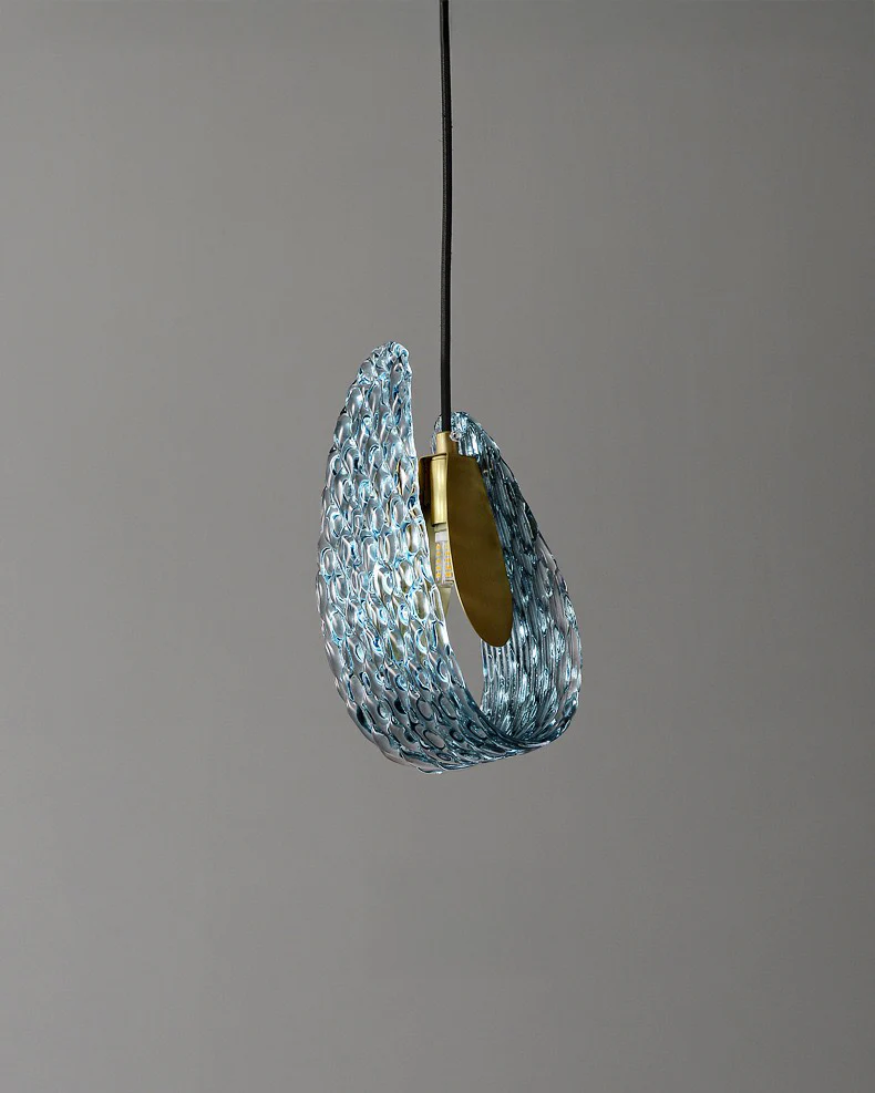 WOMO Peacock Blue Art Glass Pendant Light-WM2213a - Image 10