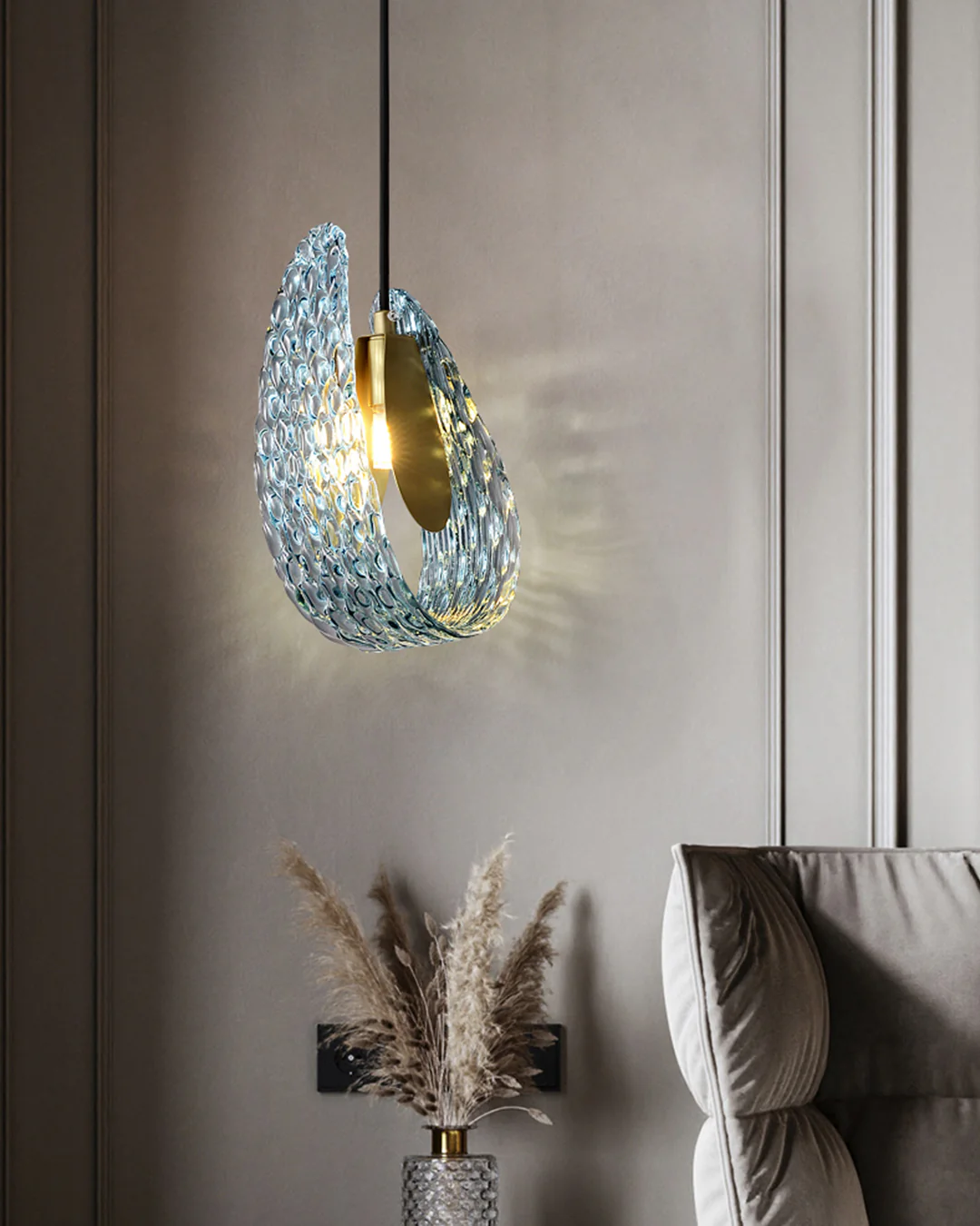 WOMO Peacock Blue Art Glass Chandelier-WM2213 - Image 10