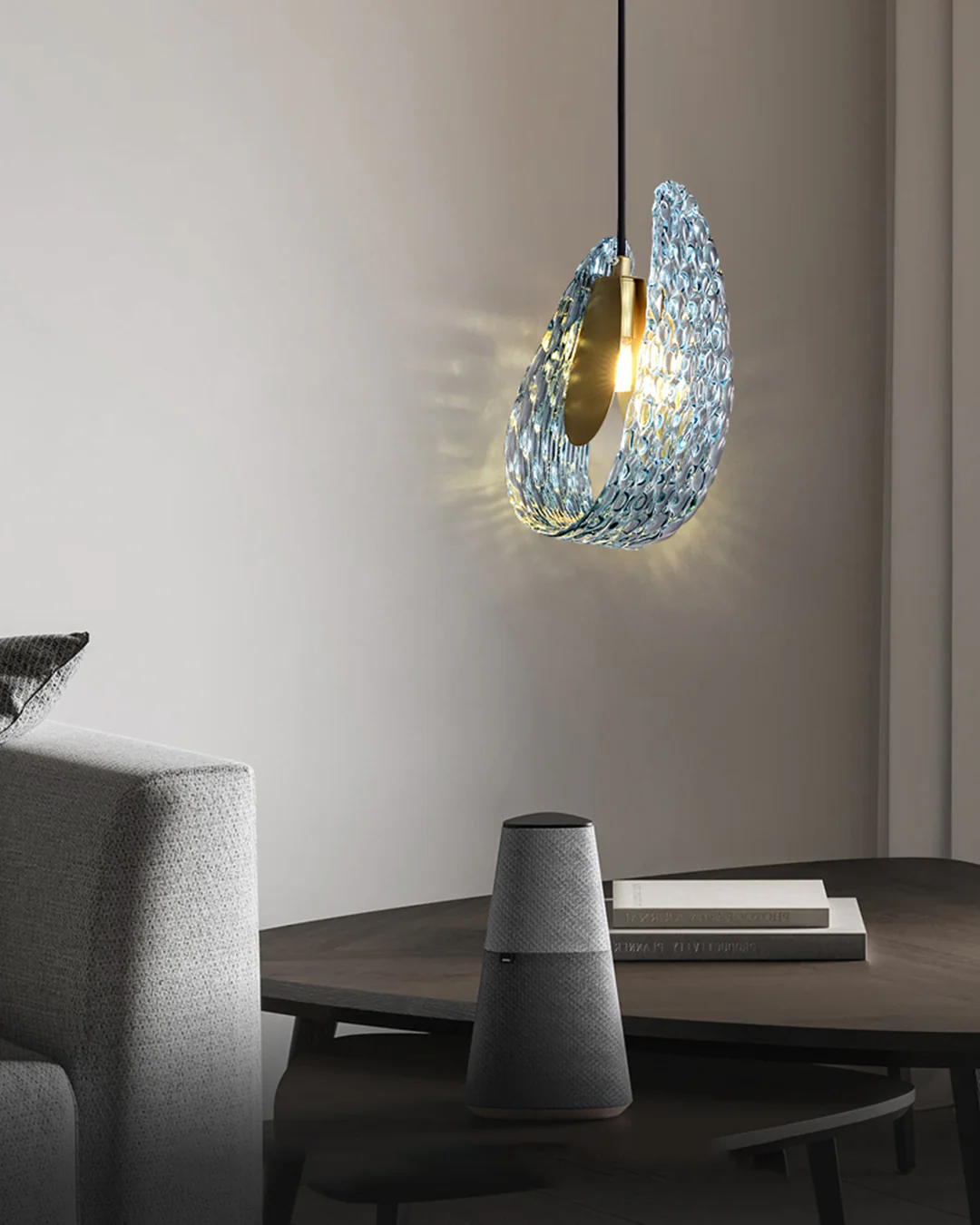 WOMO Peacock Blue Art Glass Chandelier-WM2213 - Image 11